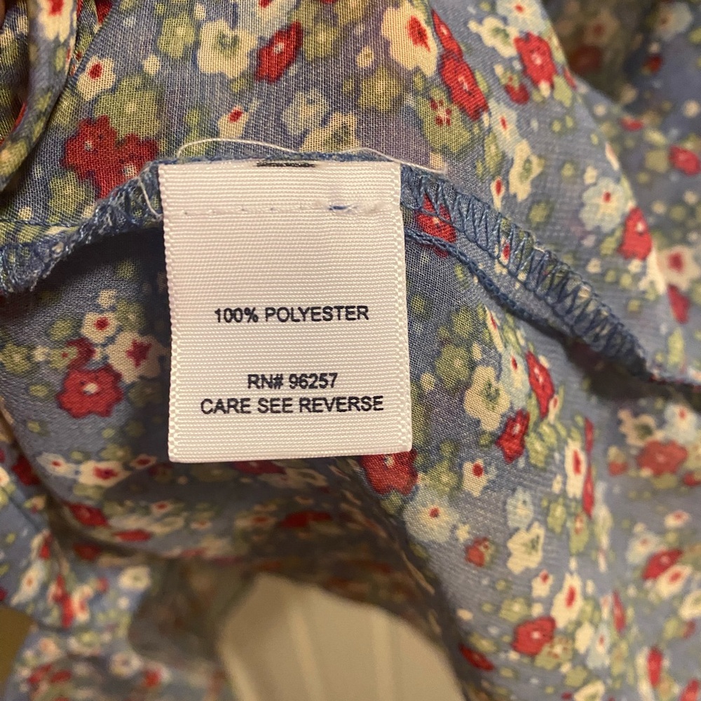 Maurices XL Top Sheer Floral Blouse Button Front Ruffle Shirt - Picture 4 of 7